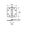 Afbeeldingen van Axa Smart Veiligheidsschijflagerscharnier geborsteld RVS 89 x 89 x 3mm 1637-09-81/E