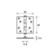 Afbeeldingen van Axa Kogellagerscharnier topcoat gegalvaniseerd 89 x 89mm 1531-25-23/E