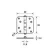 Afbeeldingen van Axa Kogellagerscharnier RVS 89 x 89mm 1533-25-81/E