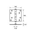 Afbeeldingen van Axa Kogellagerscharnier topcoat gegalvaniseerd 102 x 102mm 1531-26-23/E