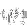 Afbeeldingen van Axa Raamsluiting met nok met drukknop afsluitbaar links opbouw F2 3320-61-92/E