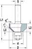 Afbeeldingen van Hm fasefrees 45° met lager, L3=10 mm B17