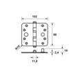 Afbeeldingen van Axa Veiligheidskogellagerscharnier topcoat gegalvaniseerd ronde hoeken 89 x 102 x 2.4mm SKG*** 1543-45-23/V4