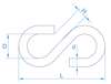 Afbeeldingen van S-haak verzinkt 105 gram 5 x 50mm
