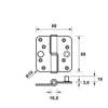 Afbeeldingen van Axa Veiligheidskogelstiftpaumelle RVS ronde hoeken rechts 89 x 89 x 3mm SKG*** 1203-25-81/V4E