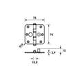 Afbeeldingen van Axa Veiligheidskogellagerscharnier topcoat gegalvaniseerd ronde hoeken 76 x 76mm SKG** 1543-24-23/VE