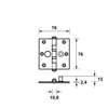 Afbeeldingen van Axa Veiligheidskogellagerscharnier RVS 76 x 76 x 2.4mm SKG*** 1541-24-81/VE