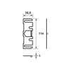 Afbeeldingen van Axa Onderlegplaat 1mm kunststof wit voor Heavy Duty scharnier 114 x 89mm 1140-01-95